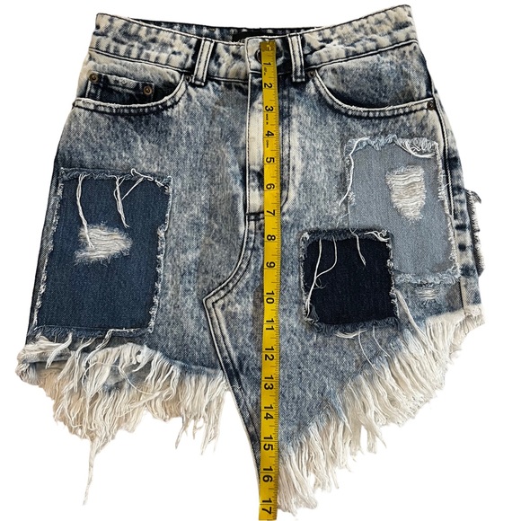 Retrofēte Irene acid wash denim jean skirt XS - Picture 8 of 16